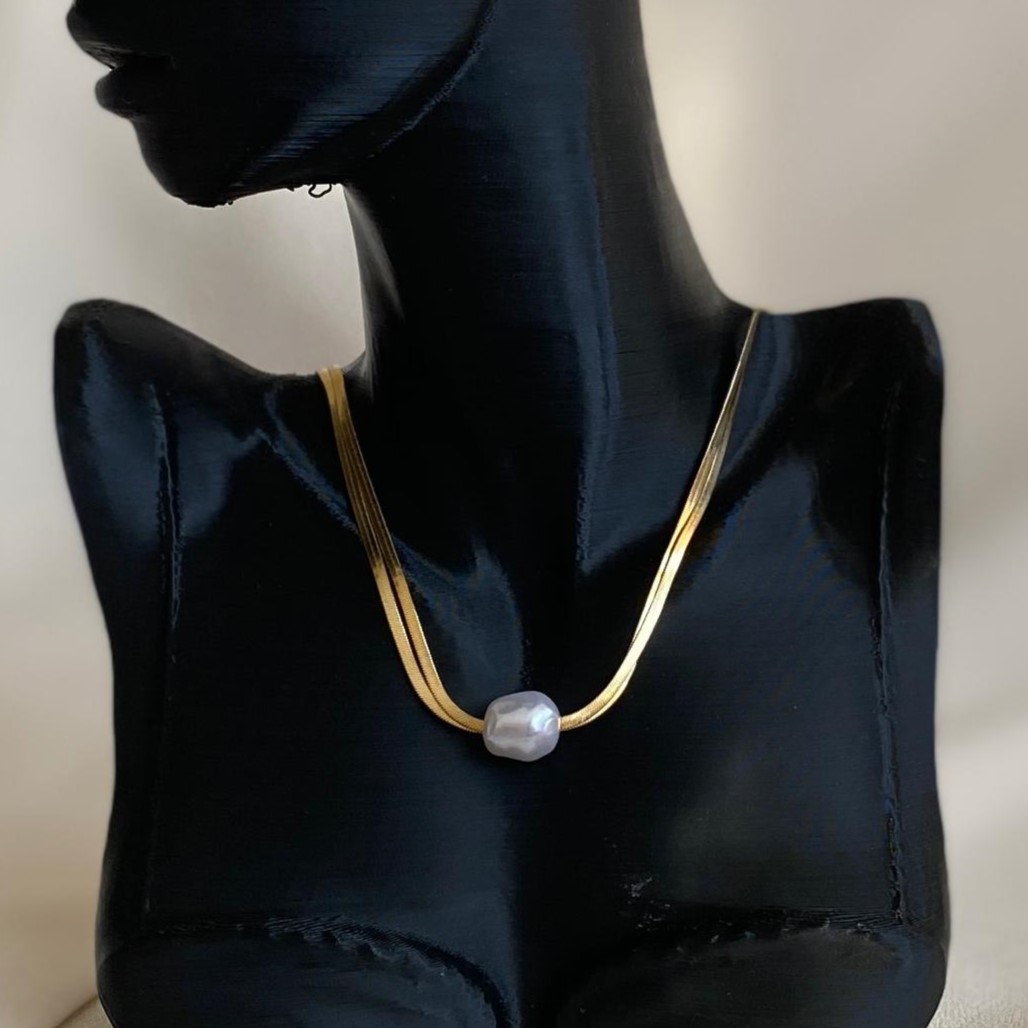 Çelik Gold Sedef Taşlı İtalyan Kolye