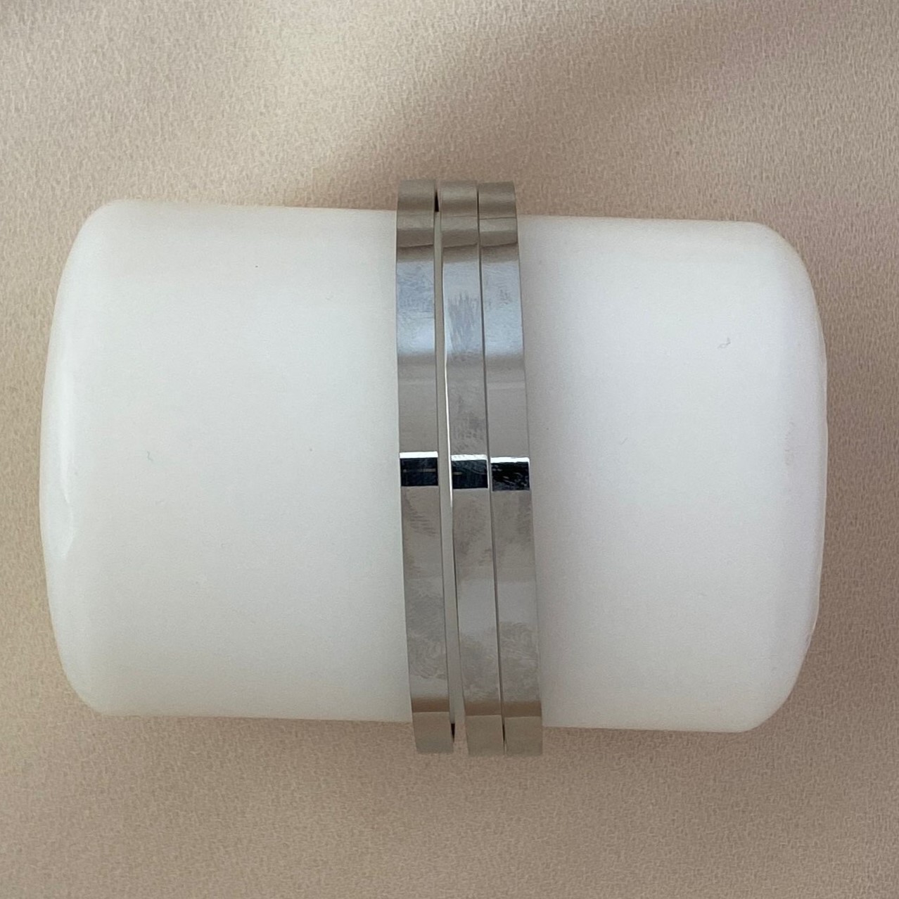 Çelik Silver 3`lü Kalın Ajda Bilezik 60mm