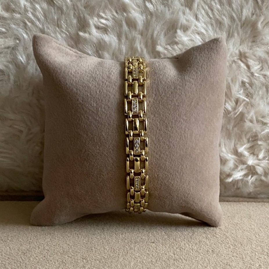 Xuping Gold Rengi Taşlı  Petek Kordon Bileklik