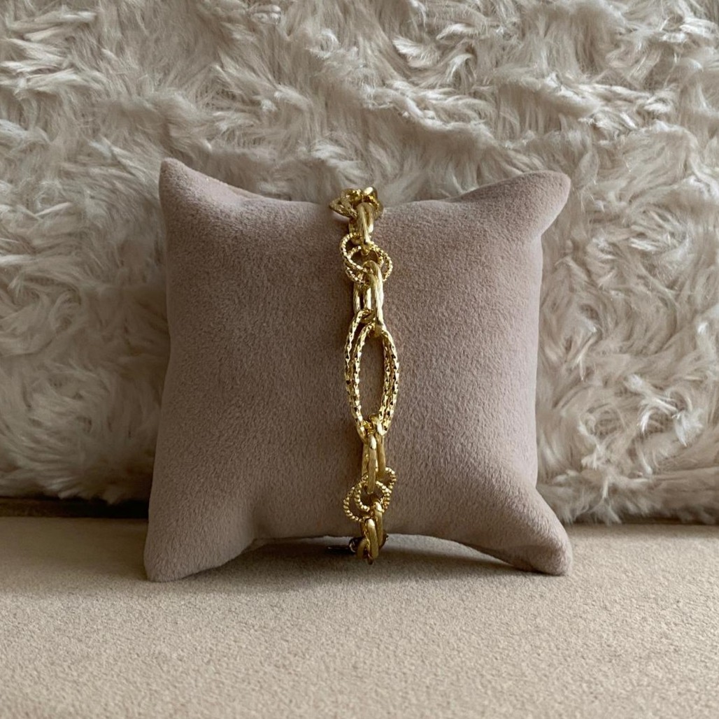 Xuping Gold Rengi Oval Geçmeli Zincir Bileklik