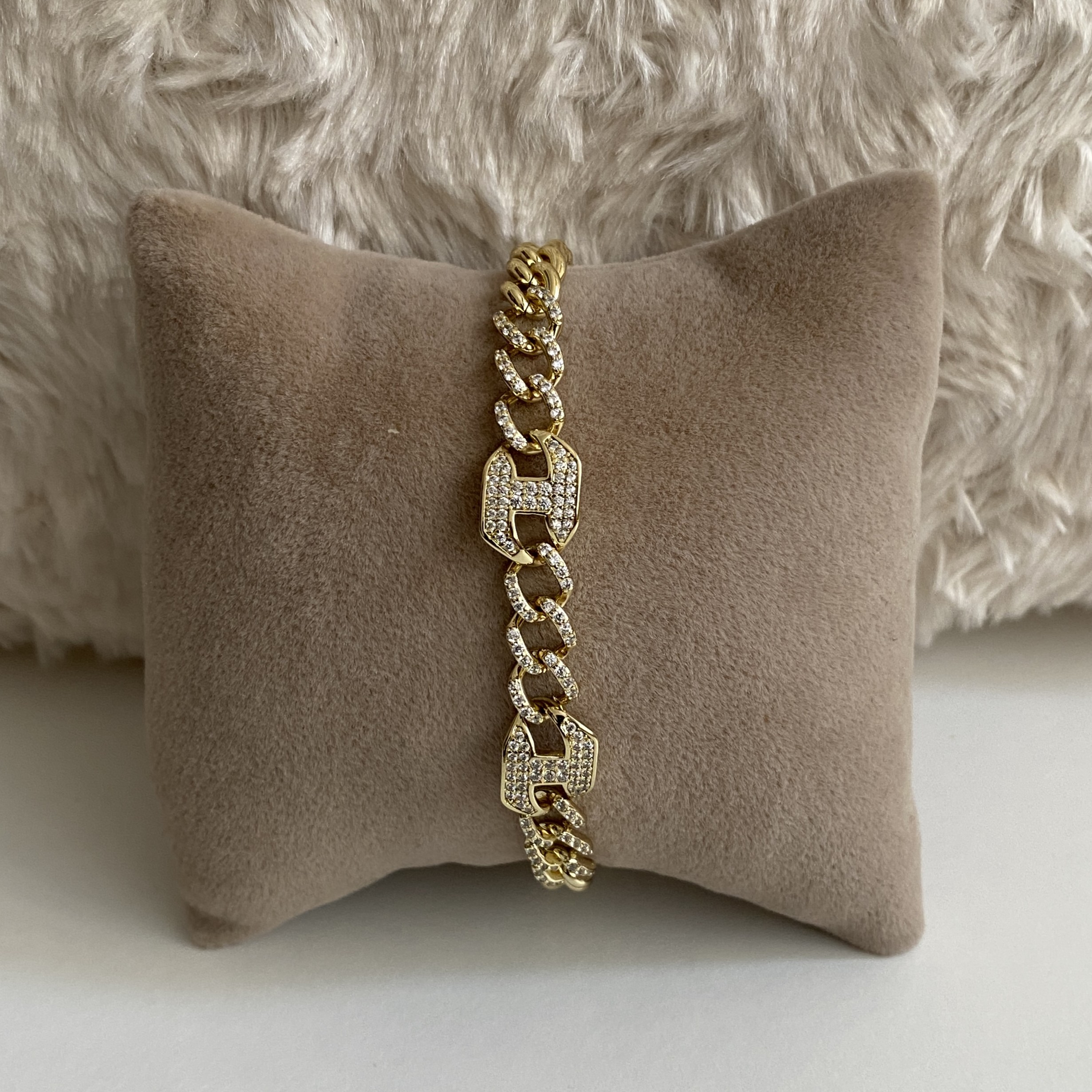 Xuping Gold Rengi CD Model Zincir Bileklik