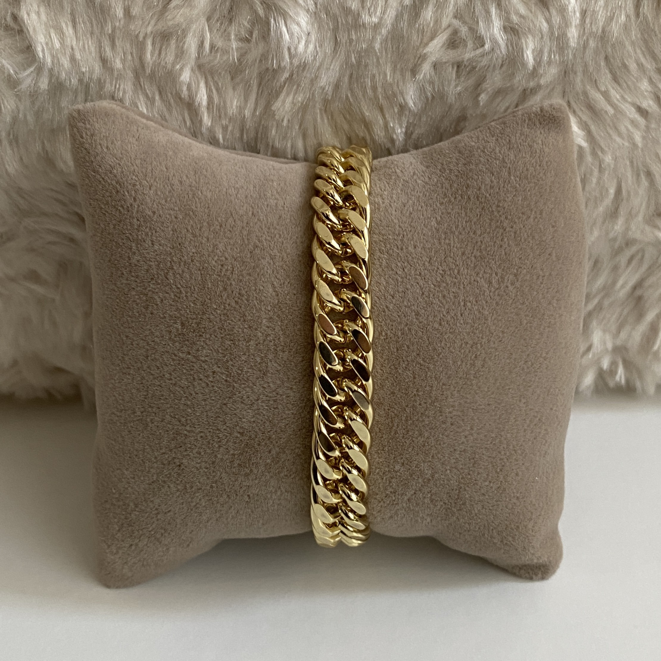 Xuping Gold Rengi Kalın Düz Balıksırtı Zincir Bileklik