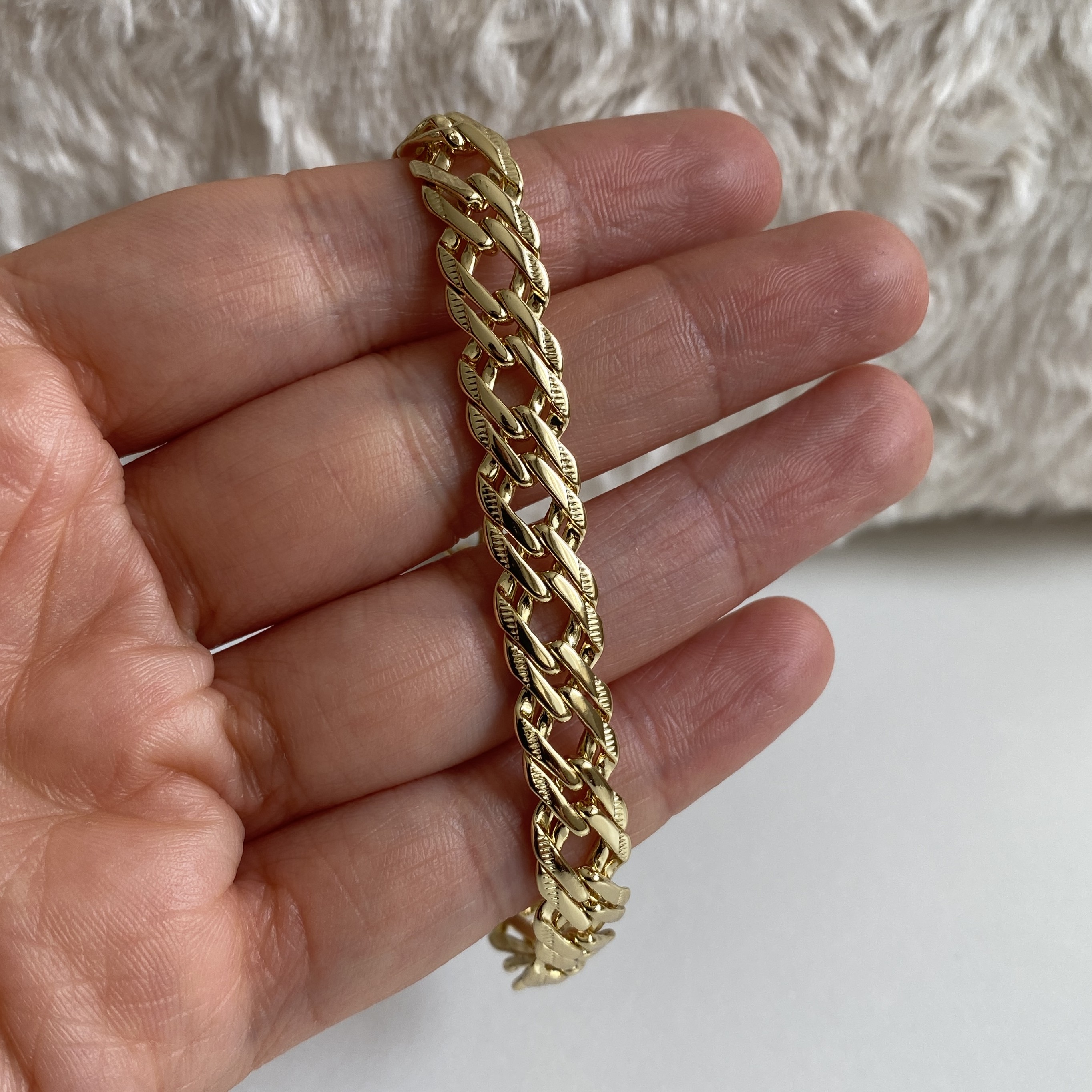 Xuping Gold Rengi Çift Sıra Zincir Bileklik