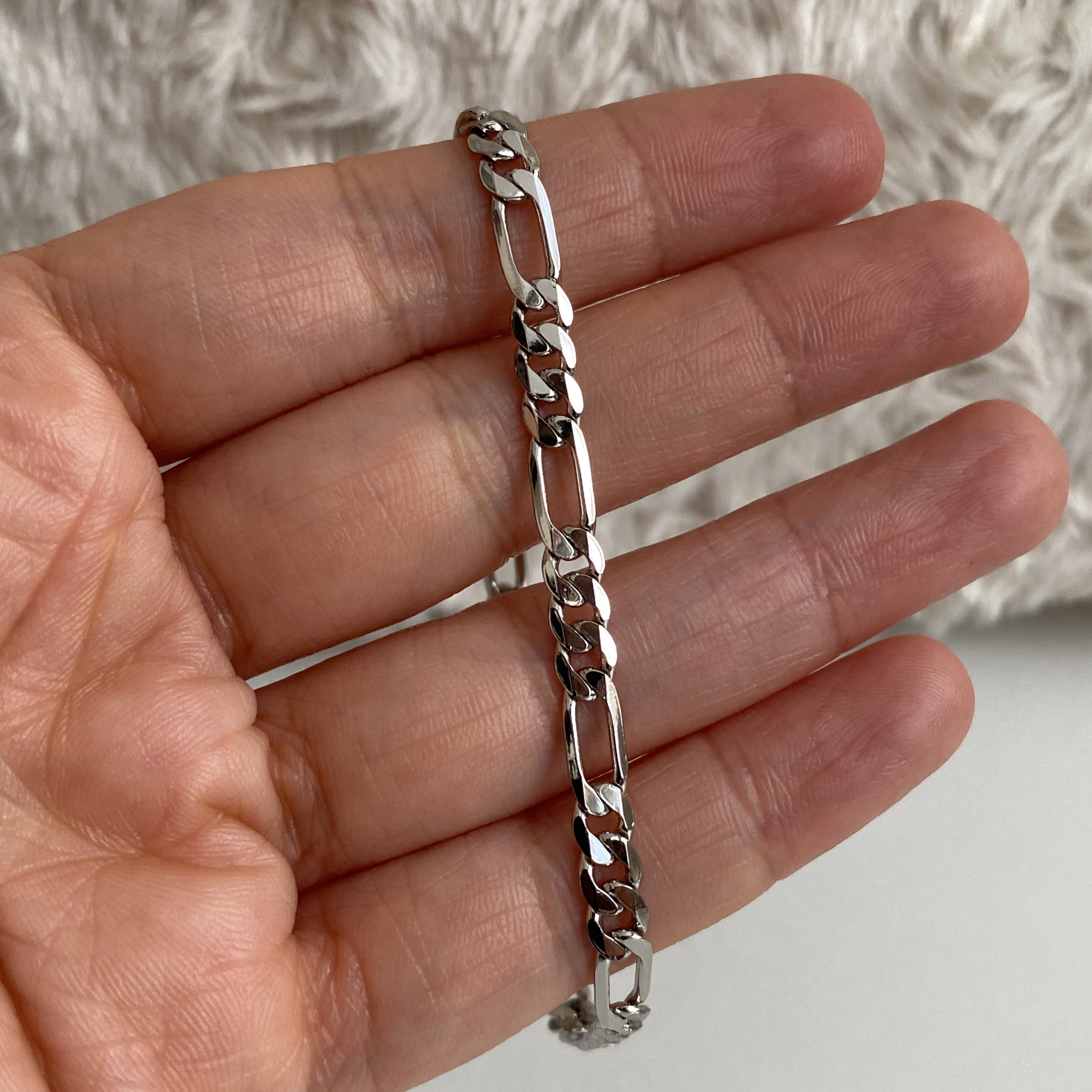 Xuping Silver Rengi İnce Figaro Zincir Bileklik