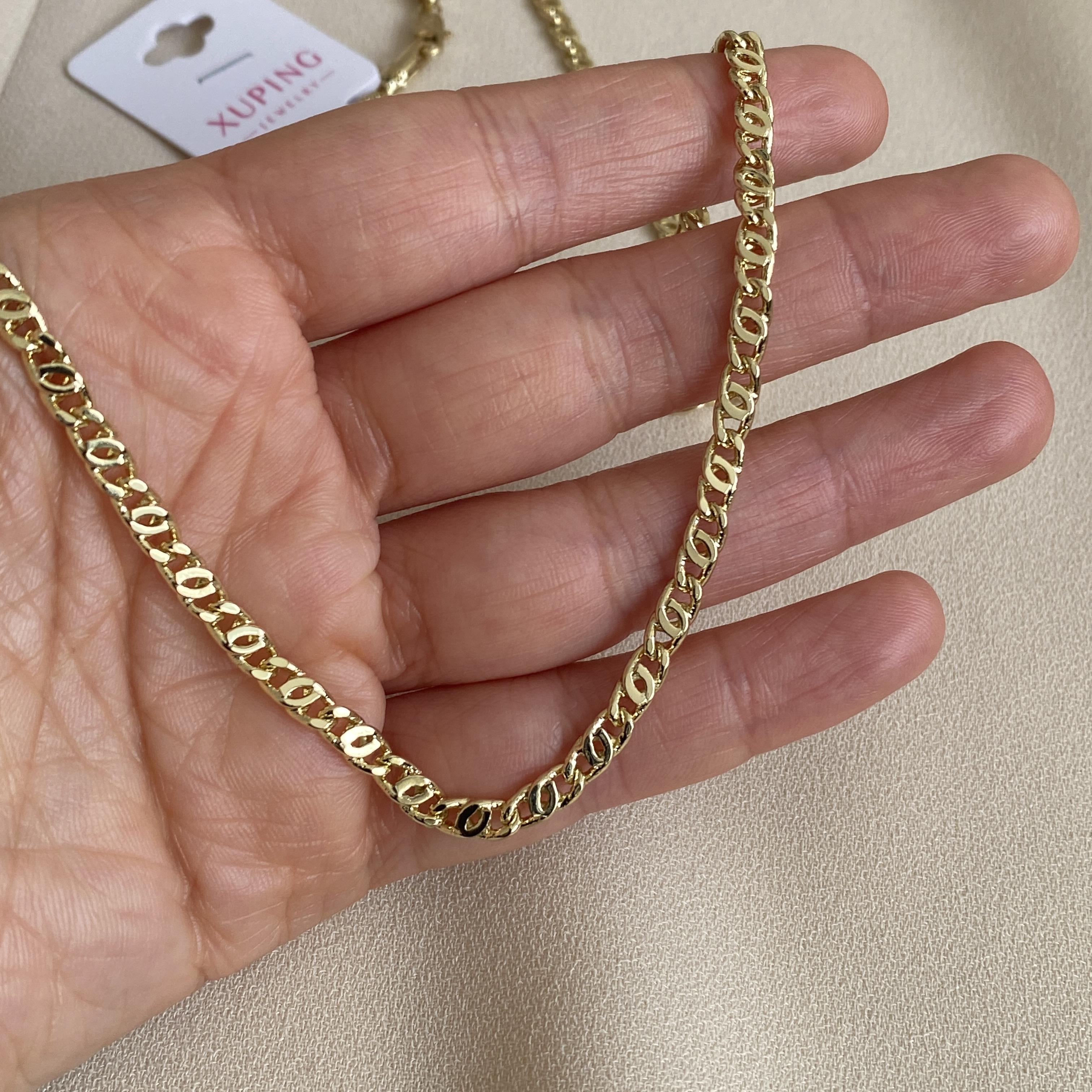 Xuping Gold Rengi60 cm Figaro Zincir Kolye