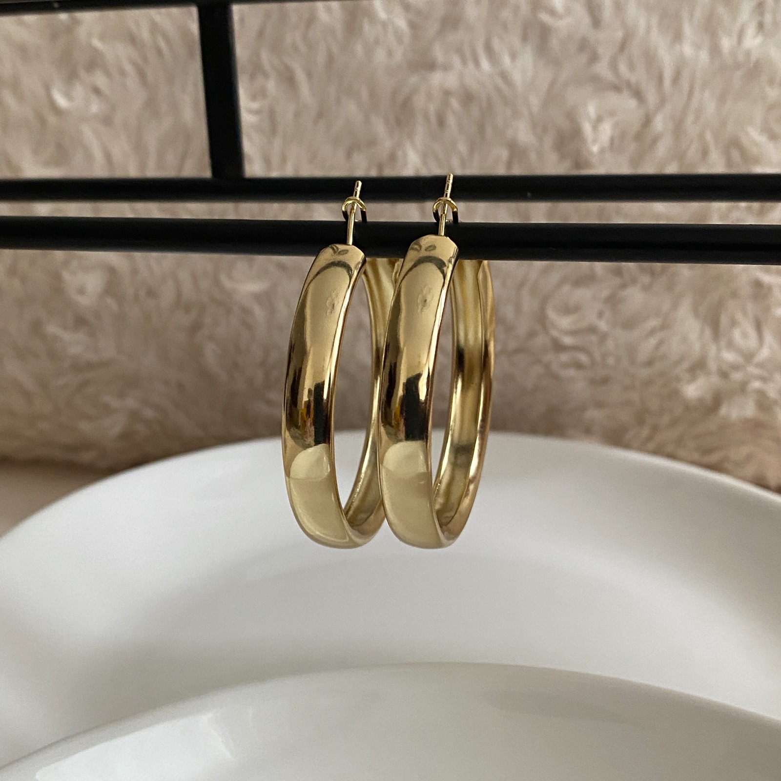 Xuping Gold Rengi Klasik Halka Küpe