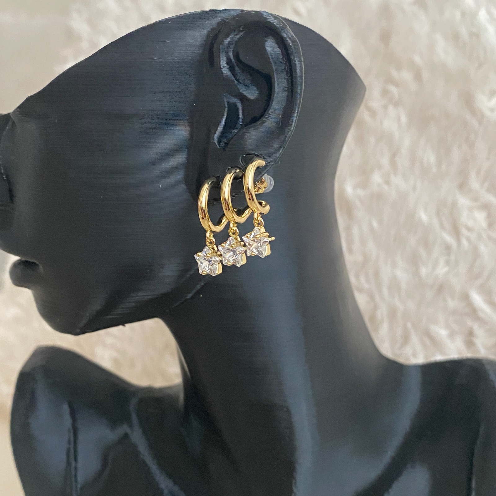 Xuping Gold Rengi Çoklu Yıldız Küpe