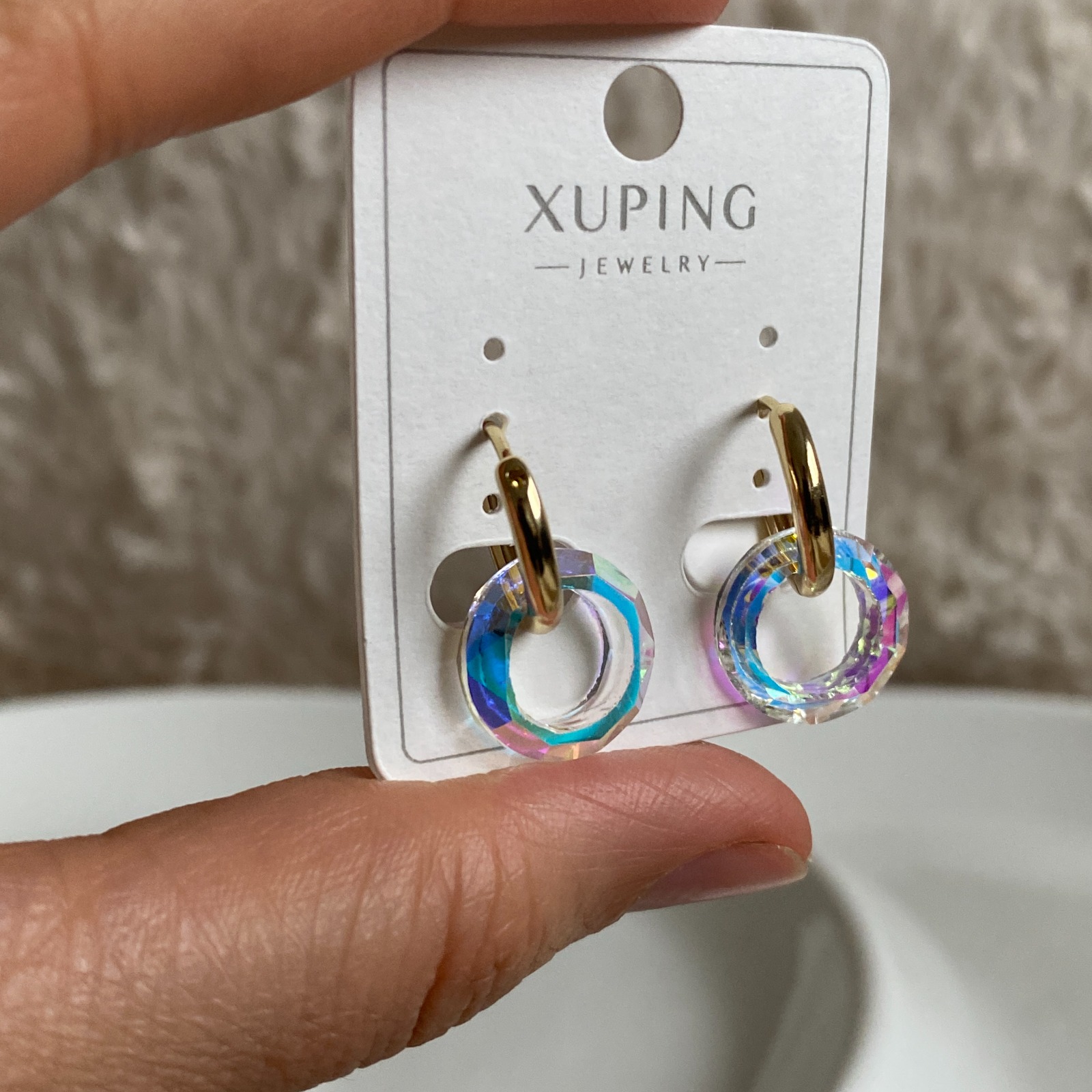 Xuping Gold Rengi Şeffaf  Soft  Halka Küpe