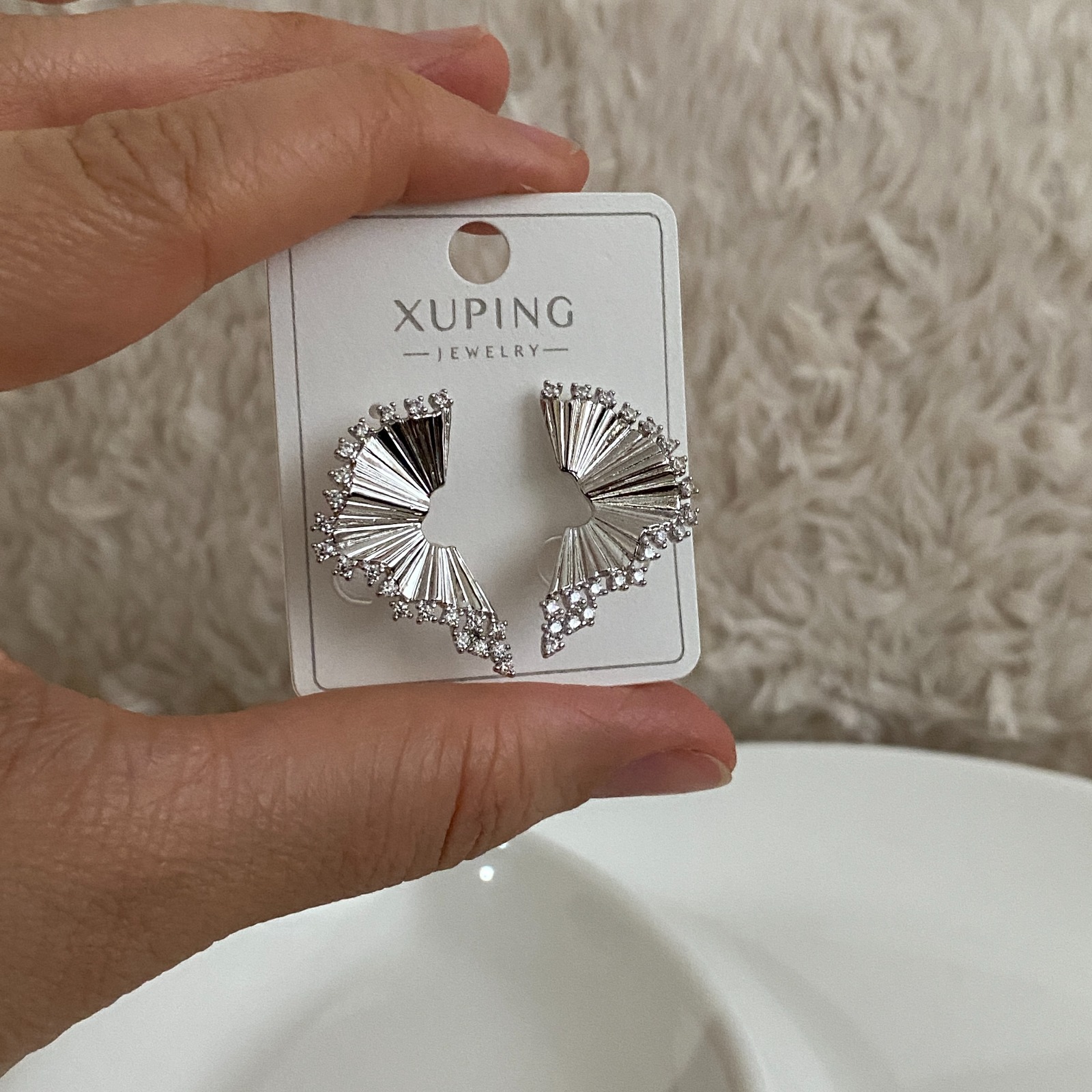 Xuping Silver Rengi Yelpaze Küpe