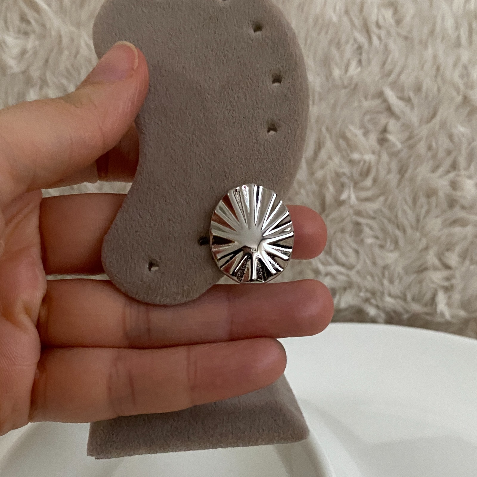 Xuping Silver Rengi Oval Paka Küpe