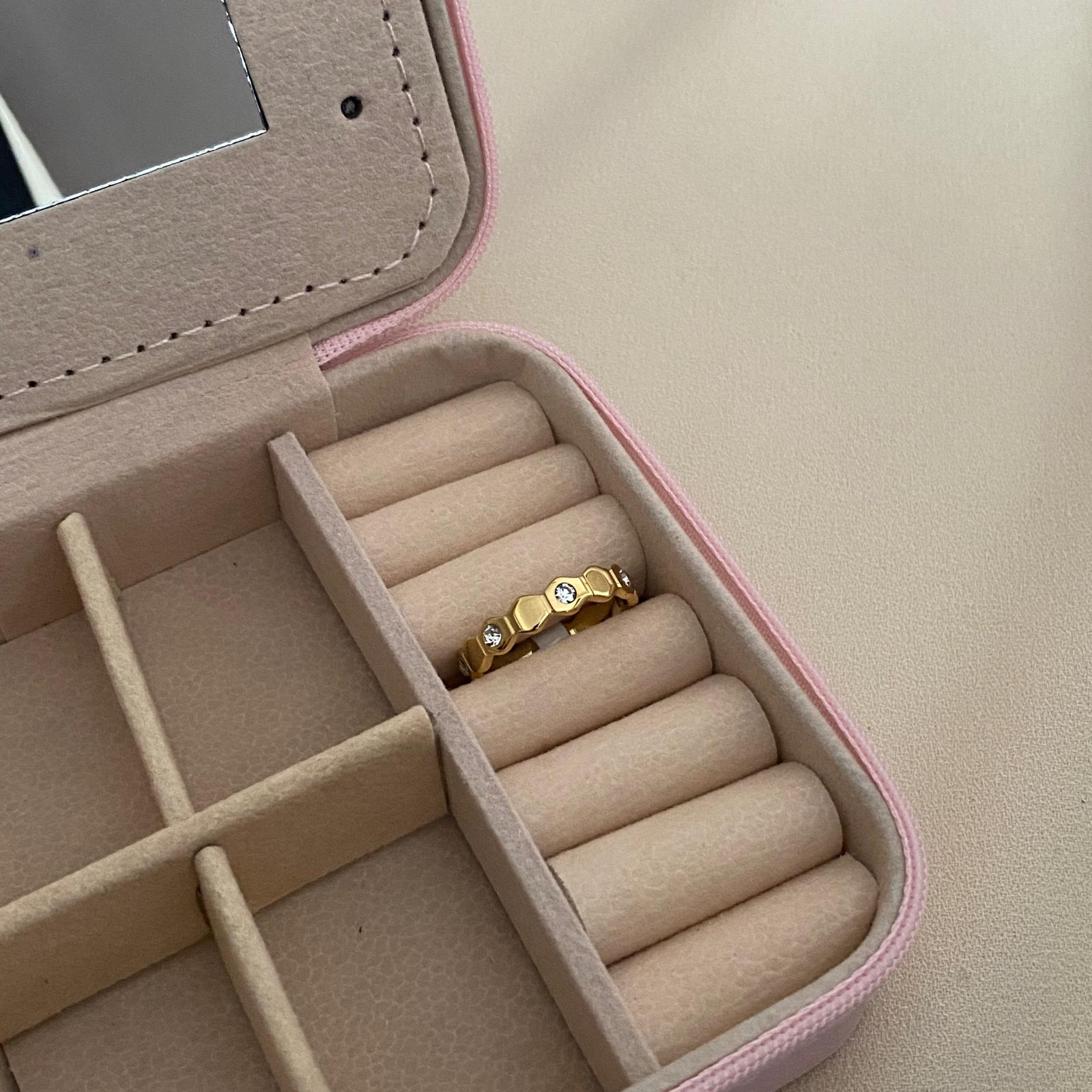 Çelik Gold Rengi Petek Yüzük