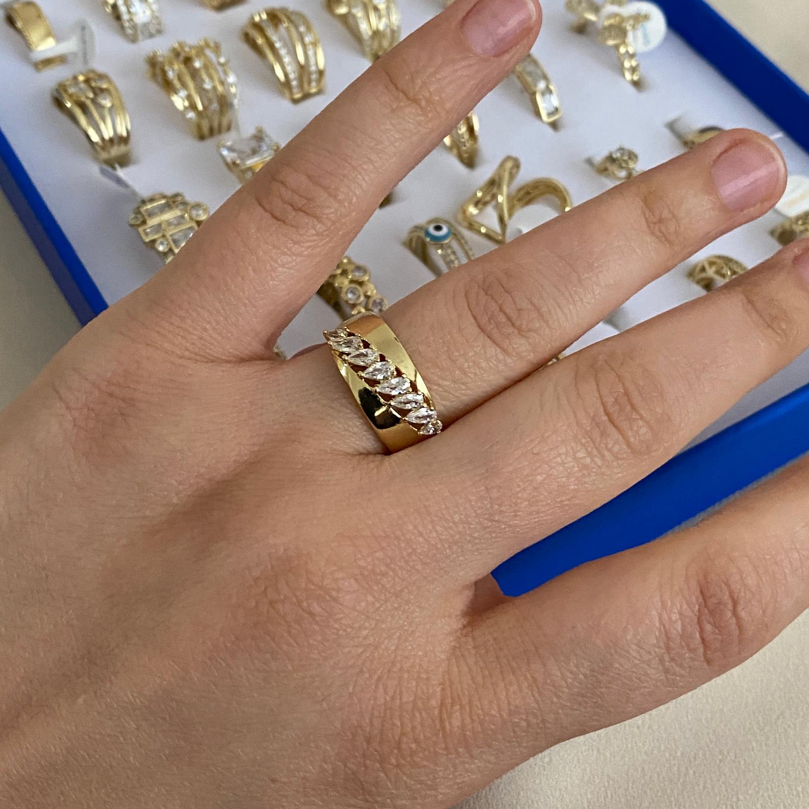 Xuping Gold Damla  Taşlı Yüzük