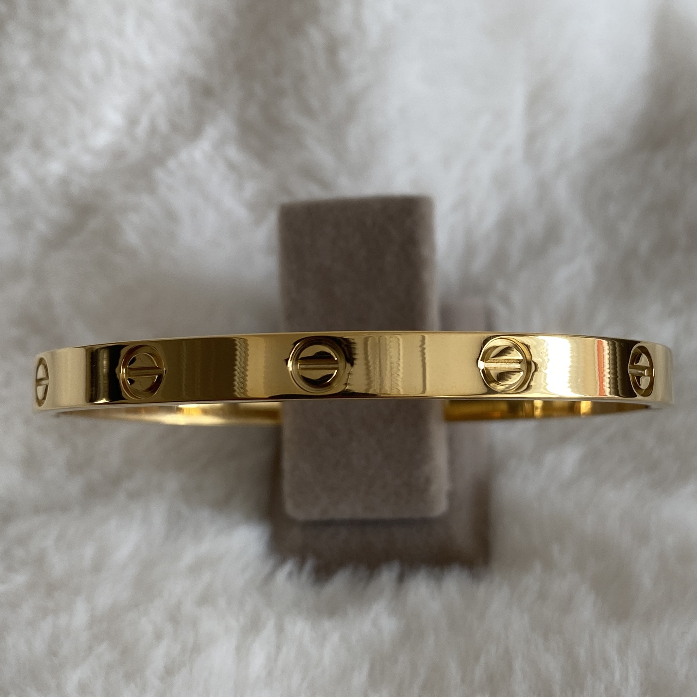 Çelik Gold Rengi Kalın Cartier Kelepçe 60 mm