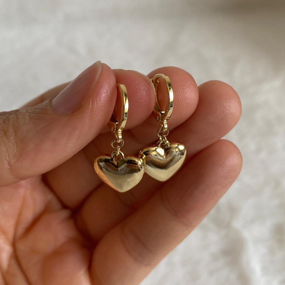 Xuping Gold Rengi Kalp Küpe