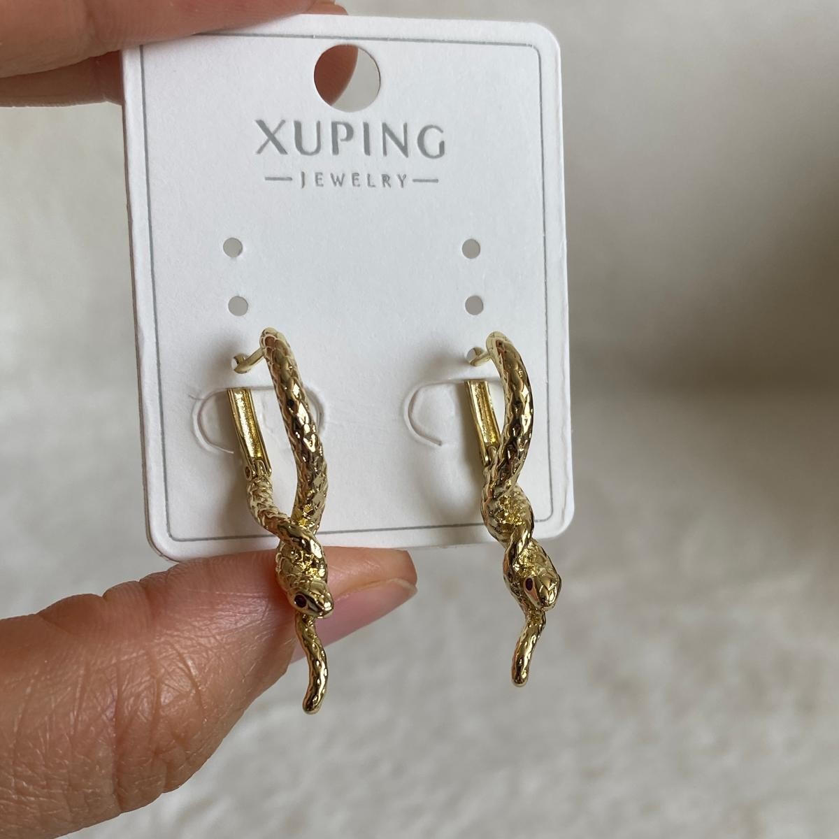 Xuping Gold Rengi Yılan Tasarımlı Küpe