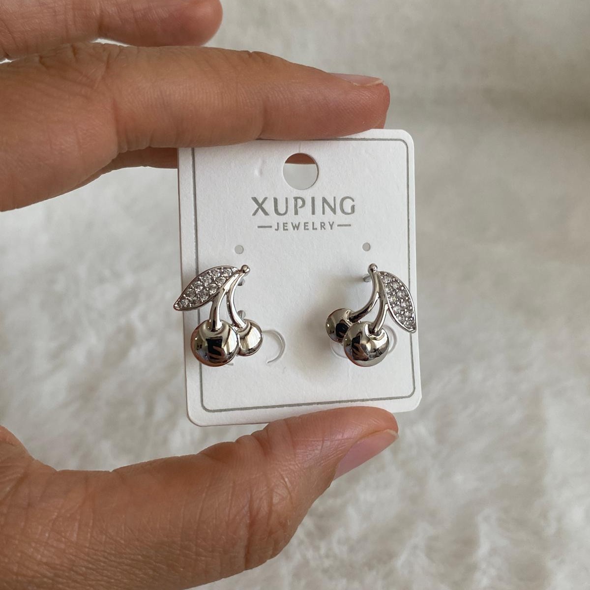 Xuping Silver Rengi Taşlı Kiraz Küpe