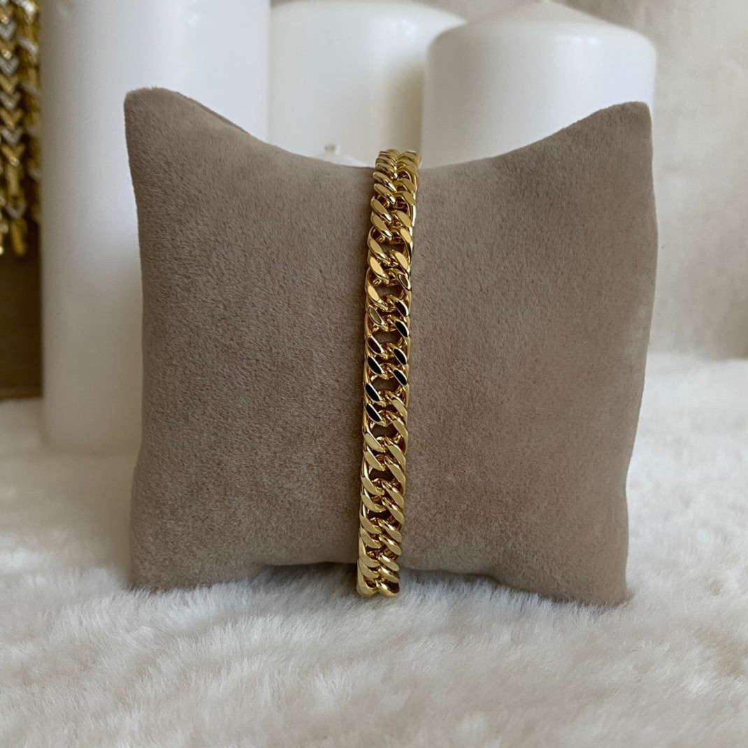 Xuping Gold Rengi Kalın Balıksırtı Zincir Bileklik